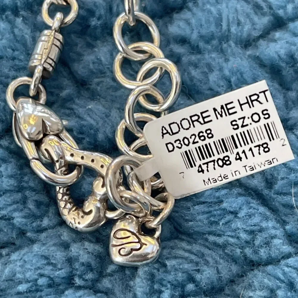 Brighton Adore Me Tuscan Open Heart Silver Necklace NWT Storage Bag - Picture 5 of 9